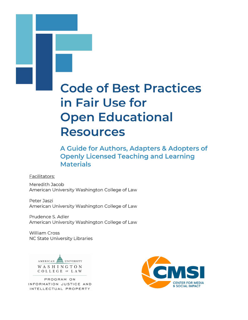 Cover image for Code of Best Practices in Fair Use for Open Educational Resources